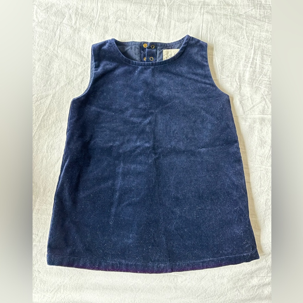Vild Navy Blue Velvet  Sleeveless Dress